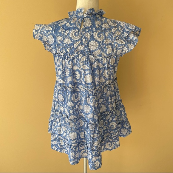 HAMPTON HOUSE Ruffle Block Print Tiered Top - Picture 5 of 7